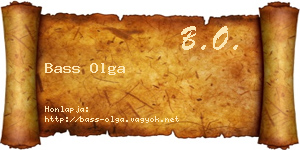 Bass Olga névjegykártya